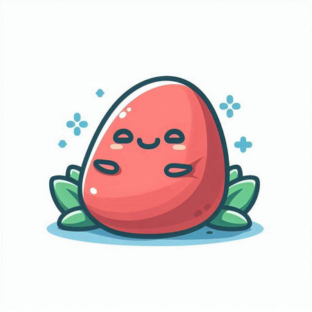 Cute smiling strawberry character. Vector flat cartoon character illustration icon designのイラスト素材