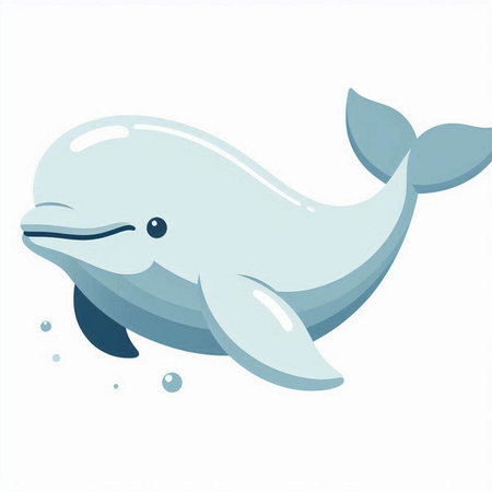 Cute cartoon whale. Vector illustration isolated on a white background.のイラスト素材