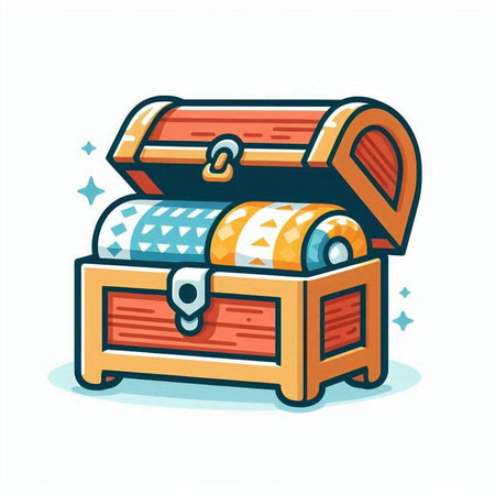Treasure chest icon. Cartoon illustration of treasure chest vector icon for web designのイラスト素材