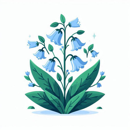 Bluebell flowers isolated on white background. Hand drawn vector illustration.のイラスト素材