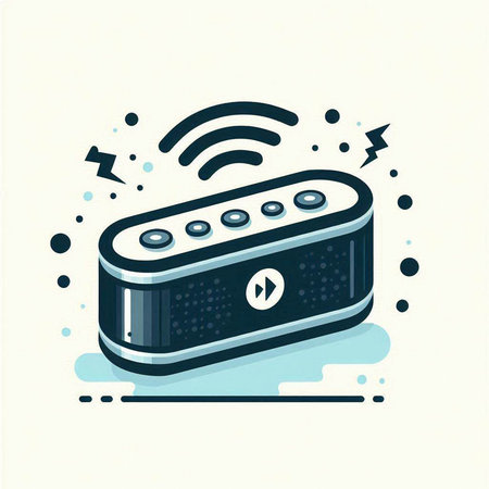 Vector illustration of a wireless radio receiver on a white background. Flat style.のイラスト素材