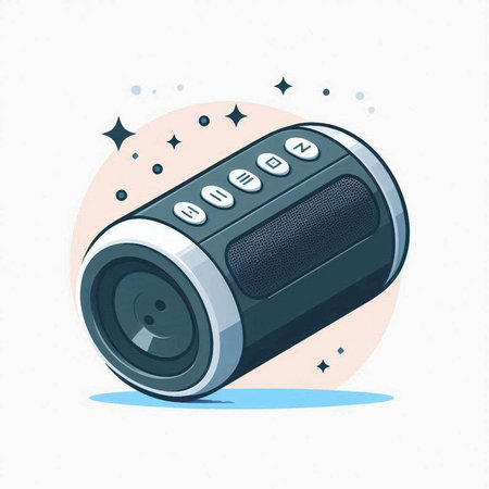 Speaker icon on white background. Vector illustration in cartoon style.のイラスト素材