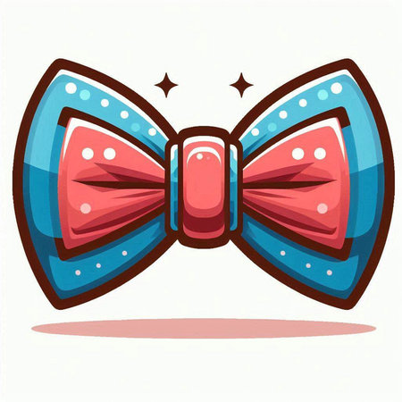 Illustration of a bow tie in cartoon style on a white backgroundのイラスト素材