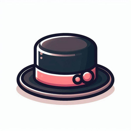 vector illustration of a black top hat isolated on a white background.のイラスト素材