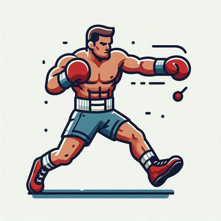 Boxer kick vector illustration. Boxer kick vector illustration. Boxer kick vector iconのイラスト素材