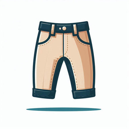Men's pants isolated on white background. Vector illustration in cartoon style.のイラスト素材