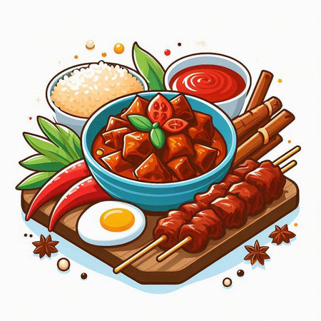 Sukiyaki japanese food in bowl vector illustration.のイラスト素材