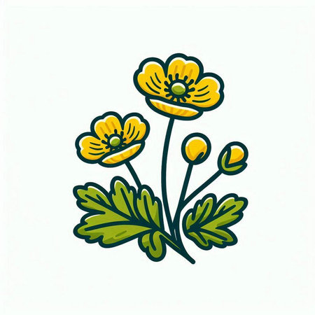 Cute yellow poppies on a white background. Vector illustration.のイラスト素材