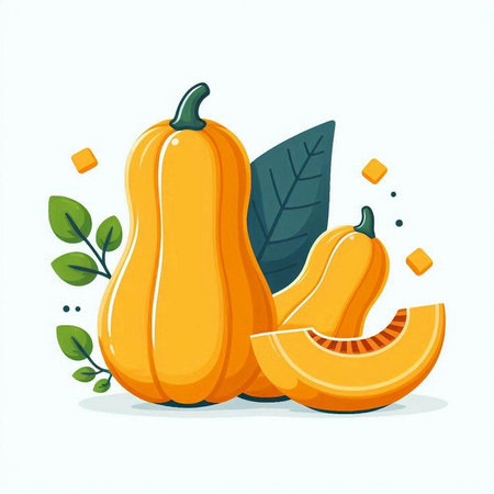 Pumpkin vector illustration. Cucurbita moschataのイラスト素材