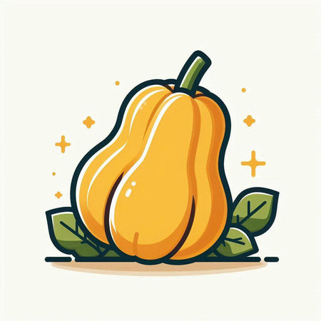 Pumpkin vector illustration. Cute cartoon vegetable. Healthy food.のイラスト素材