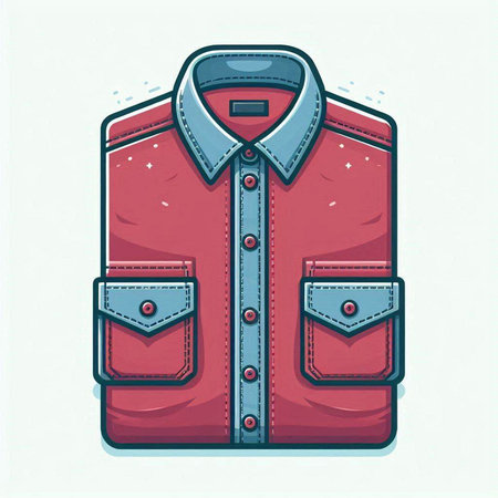 Vector illustration of a red shirt with pockets on a white background.のイラスト素材