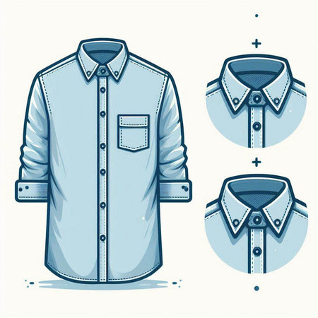 Men's shirt. Vector illustration of a man's shirt with buttons.のイラスト素材