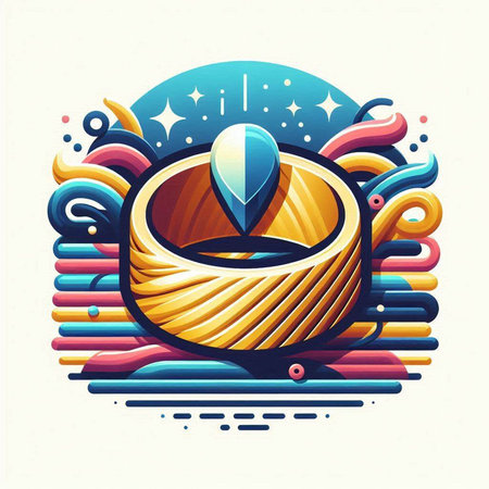 Vector illustration of a ring in the form of a sea wave.のイラスト素材