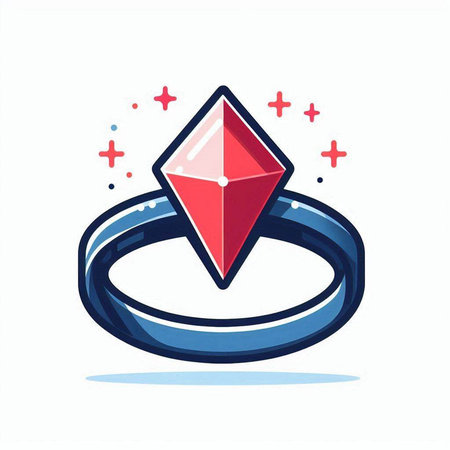 Ring with diamond icon. Vector illustration of a ring with diamond.のイラスト素材