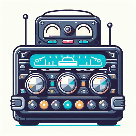 Retro radio set. Vector illustration in a flat style. EPS 10のイラスト素材