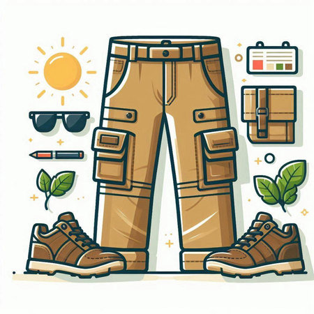 Vector illustration of stylish man's clothing set. Stylish man's clothes and accessories.のイラスト素材