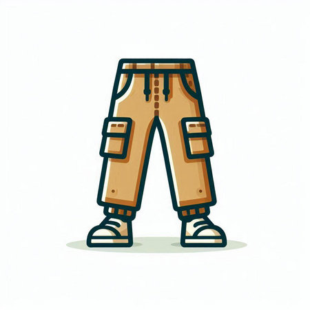 Jeans with pockets on a white background. Vector illustration of jeans.のイラスト素材