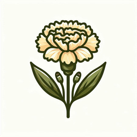 Carnation flower isolated on a white background. Vector illustration.のイラスト素材