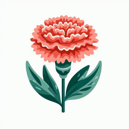 Carnation flower icon isolated on white background. Vector illustration.のイラスト素材