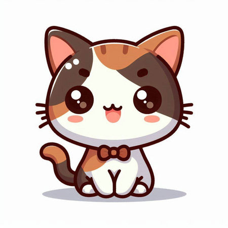 Cute cat cartoon vector illustration. Cute kitty character.のイラスト素材