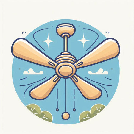 Airplane propeller icon. Vector illustration in flat linear style.のイラスト素材