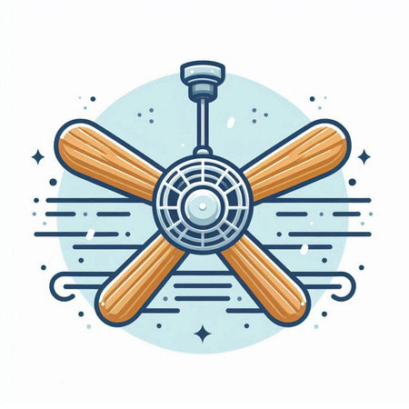 Airplane propeller icon. Vector illustration in flat linear style.のイラスト素材