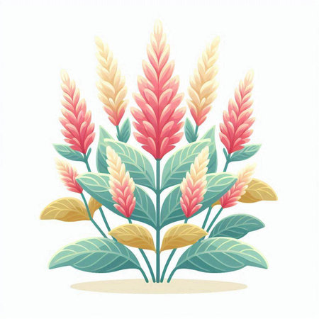 Celosia flower isolated on white background. Vector illustration.のイラスト素材