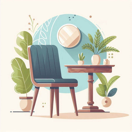 Furniture for home and office. Vector illustration in flat styleのイラスト素材