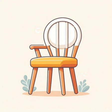 Illustration of a chair in cartoon style. Vector illustration of a chair.のイラスト素材