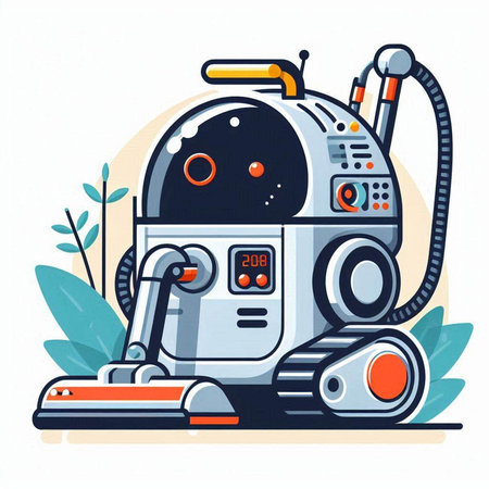 Robot vacuum cleaner. Vector illustration of a robot vacuum cleaner.のイラスト素材
