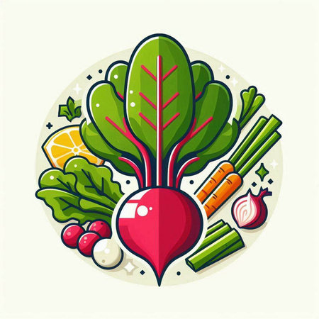 Beetroot vegetable vector illustration. Vegetarian healthy food icon.のイラスト素材