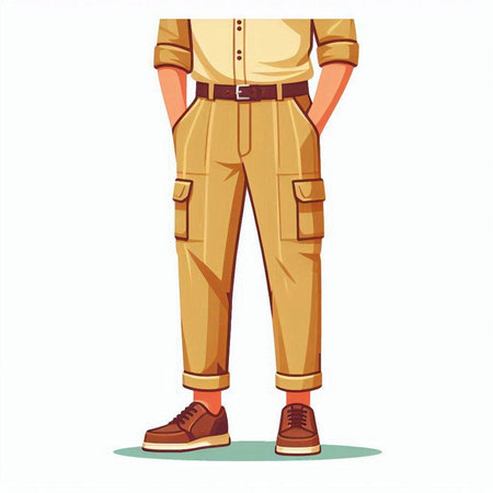 Vector illustration of a soldier in khaki overalls on a white backgroundのイラスト素材