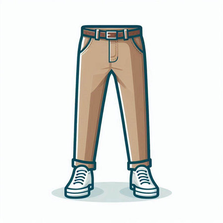 Vector illustration of a men's jeans isolated on a white background.のイラスト素材