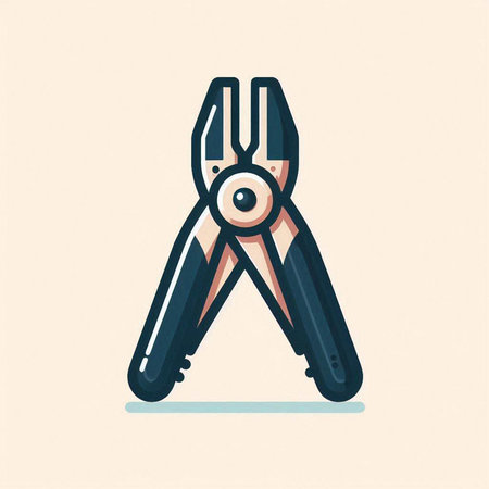 Pliers icon. Vector illustration of a pliers. Flat design.のイラスト素材