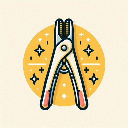 Vector illustration of pliers icon in flat style. Design element for web, site, advertising and print.のイラスト素材