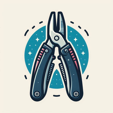 Illustration of pliers in flat design style. Vector illustration.のイラスト素材