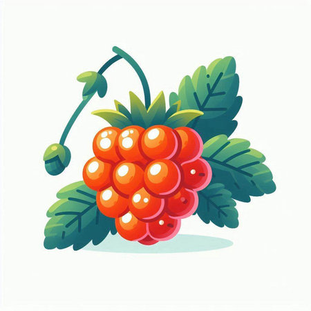 Raspberry. Vector illustration. Isolated on a white background.のイラスト素材
