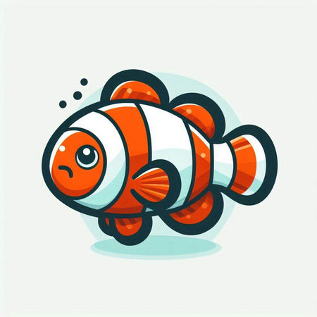 Cartoon clown fish. Vector illustration of a cartoon clown fish.のイラスト素材