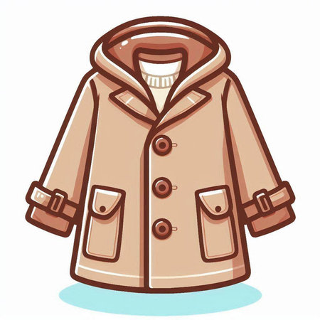 Vector illustration of a coat on a white background. Cartoon style.のイラスト素材