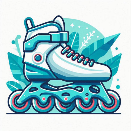 Roller skates on a white background. Vector illustration in flat style.のイラスト素材