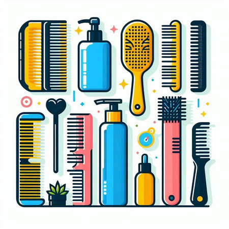 Hairdresser and barber shop concept. Flat style vector illustration.のイラスト素材