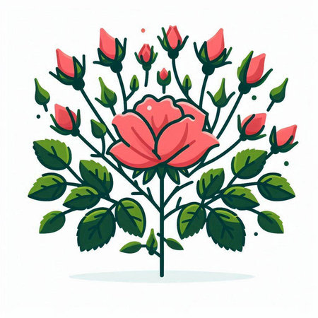 Bouquet of red roses on a white background. Vector illustration.のイラスト素材