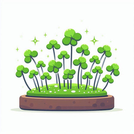 Green grass on a white background. Vector illustration in cartoon style.のイラスト素材