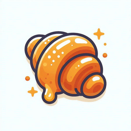 Croissant icon isolated on white background. Vector Illustration.のイラスト素材