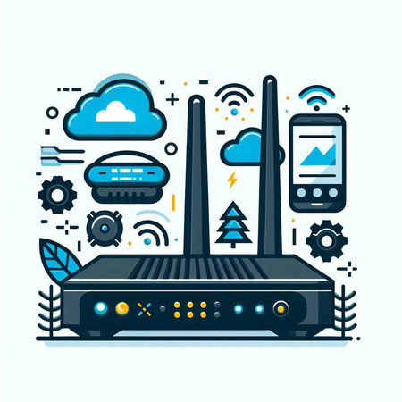 Modern thin line flat design concept of cloud computing. Vector illustration.のイラスト素材