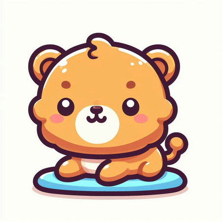 Cute little bear sitting on the floor. Vector cartoon character illustration.のイラスト素材