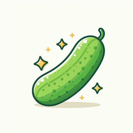 Cucumber icon. Cucumber isolated on white background. Vector illustration.のイラスト素材