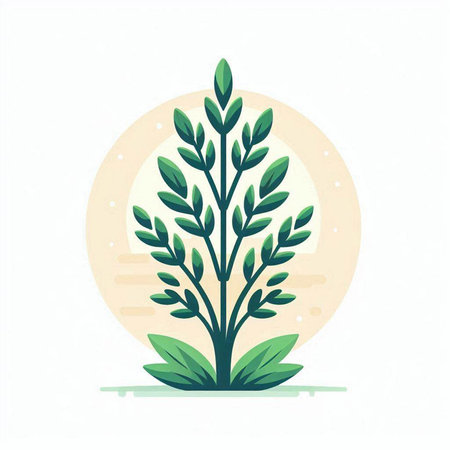 Green plant. Vector illustration. Isolated on a white background.のイラスト素材