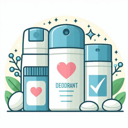 Vector illustration of deodorant in flat style. Personal hygiene products.のイラスト素材