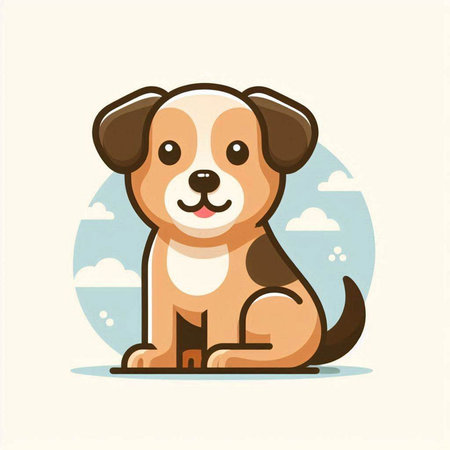 Cute dog vector illustration. Cute cartoon dog. Vector illustration.のイラスト素材